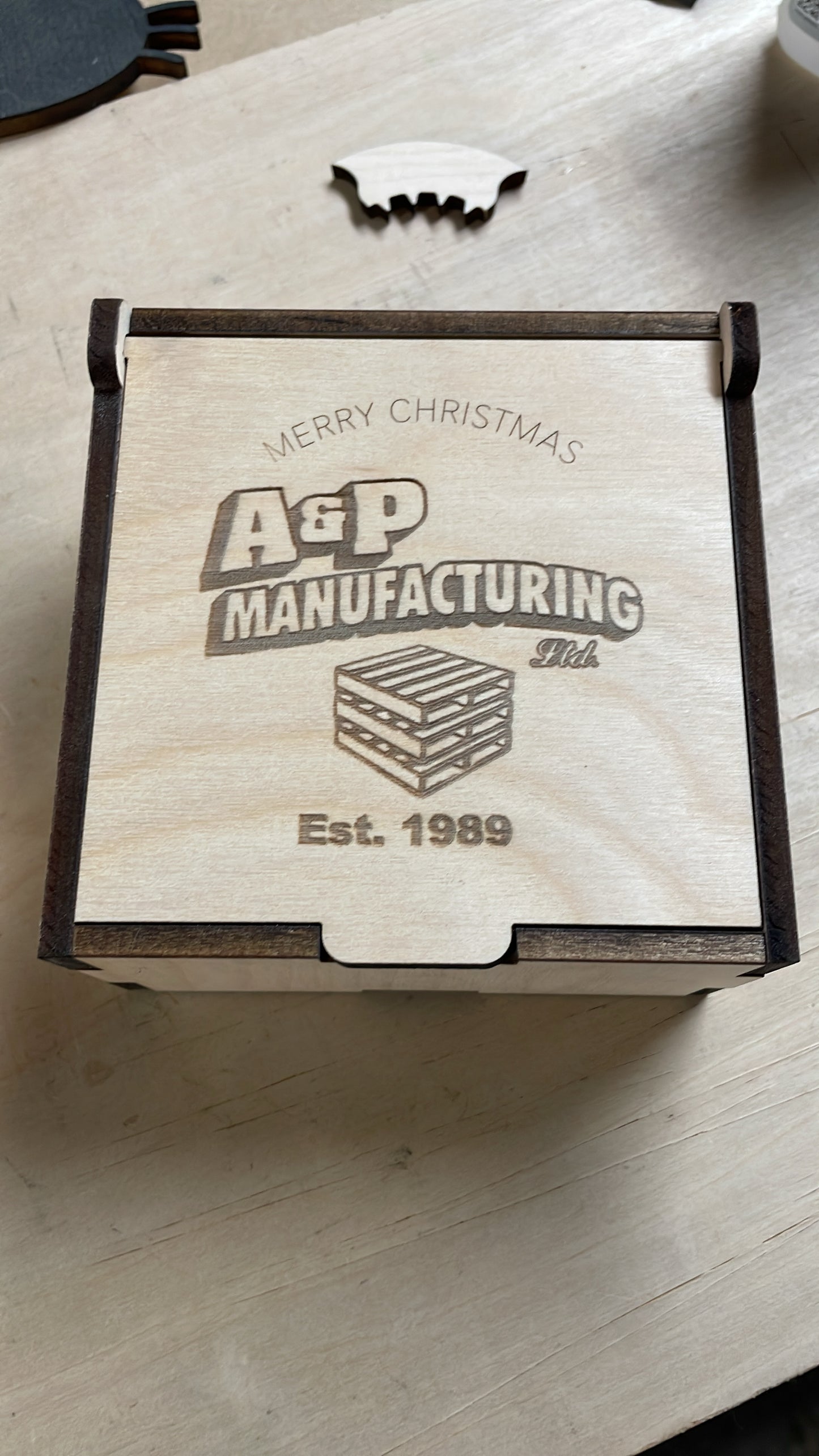 Custom Company Logo Ornament – Personalized Business Christmas Gift | Laser Engraved Wood Ornament for Employees or Clients