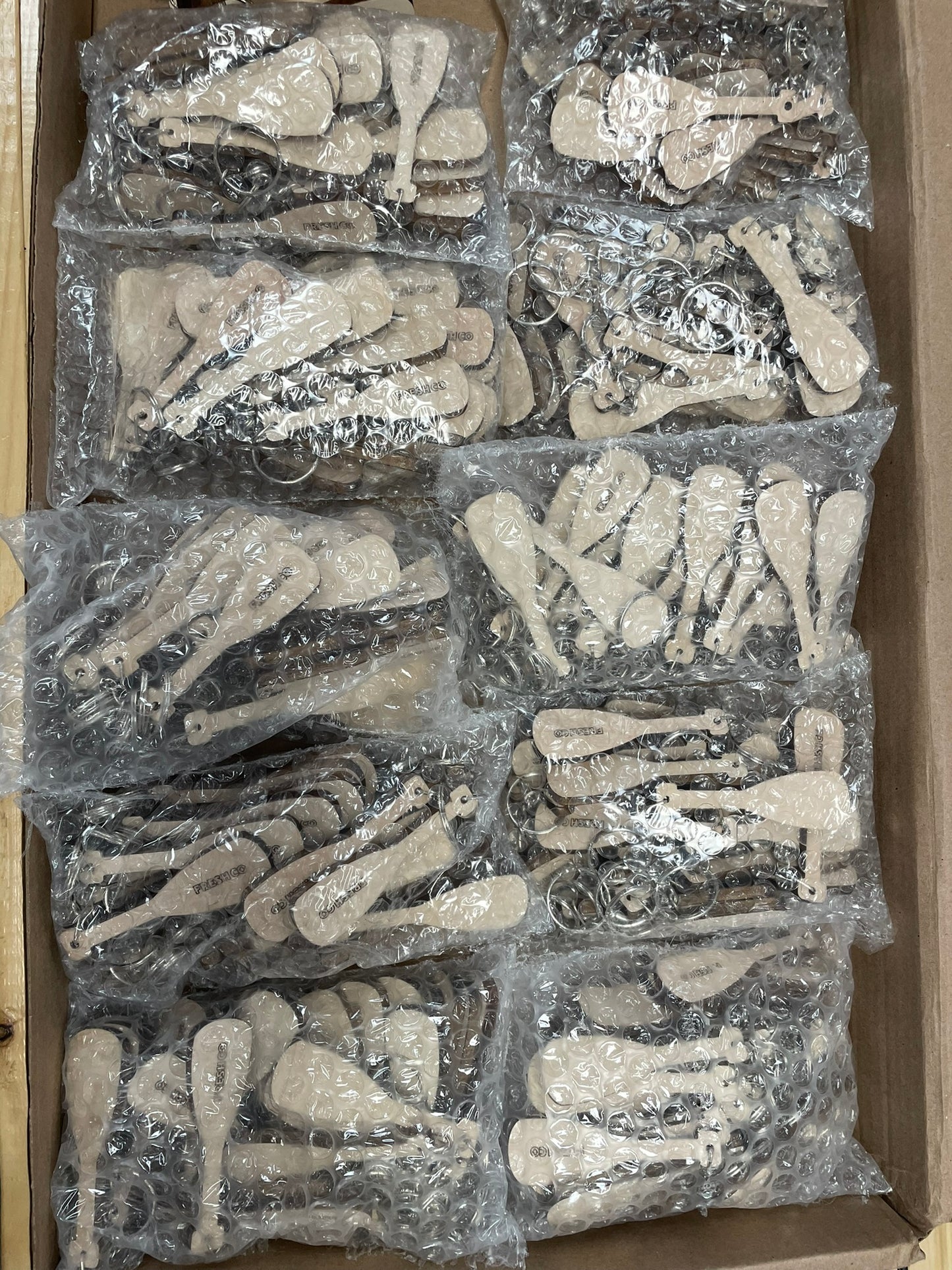 Custom Laser-Engraved Wooden Business Card Keychain