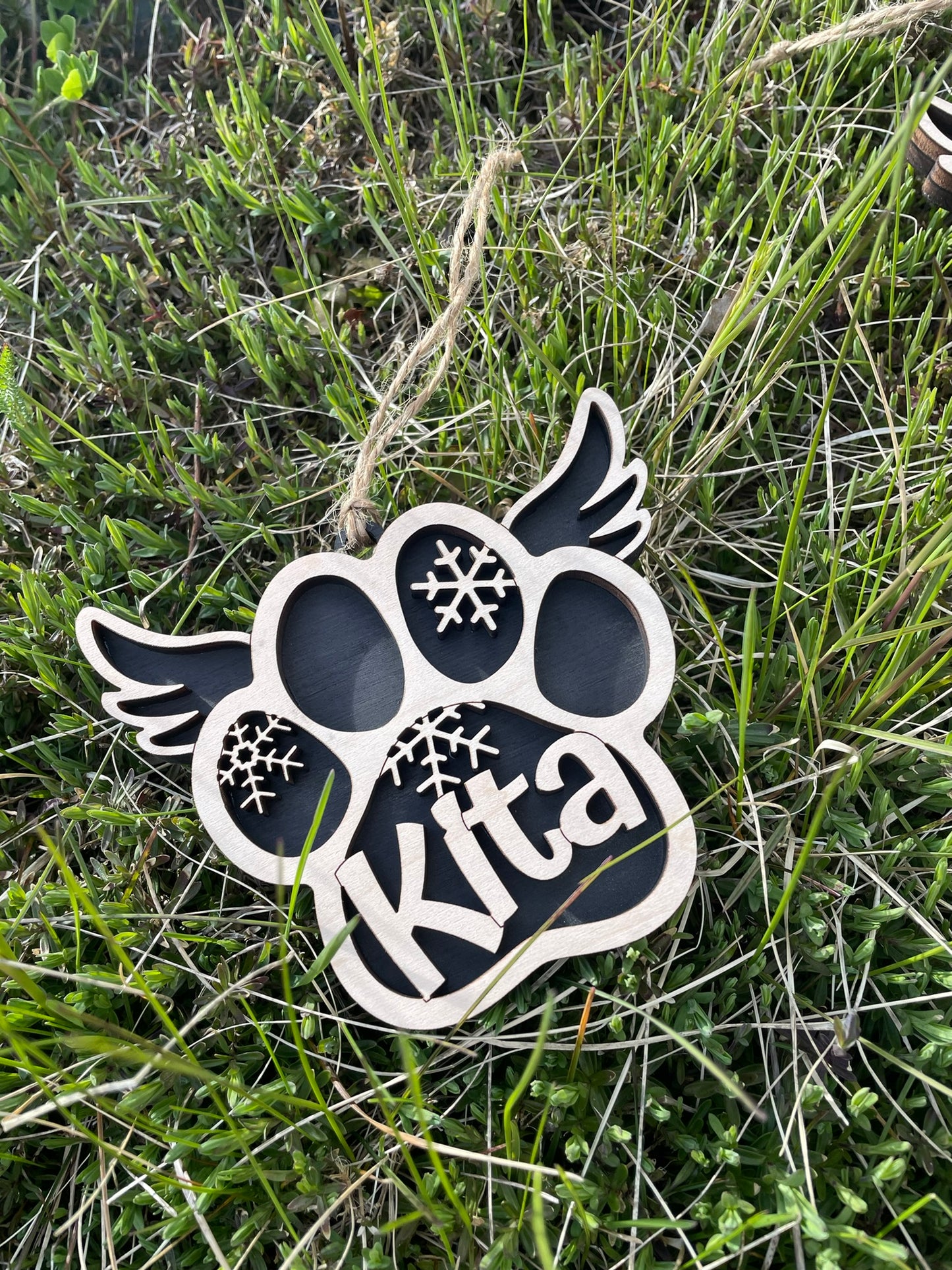 Custom Dog Paws Memorial - Ornament