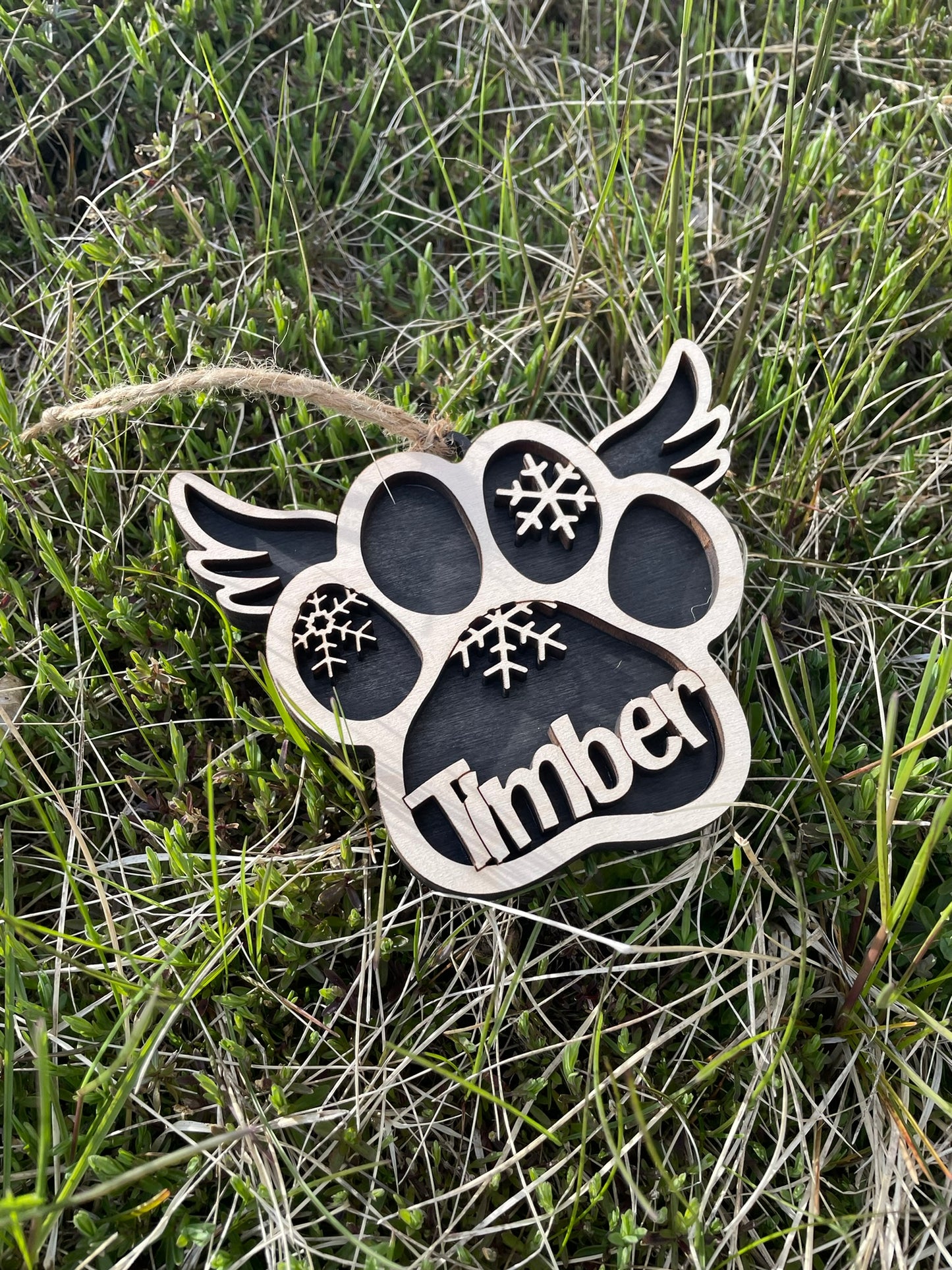 Custom Dog Paws Memorial - Ornament