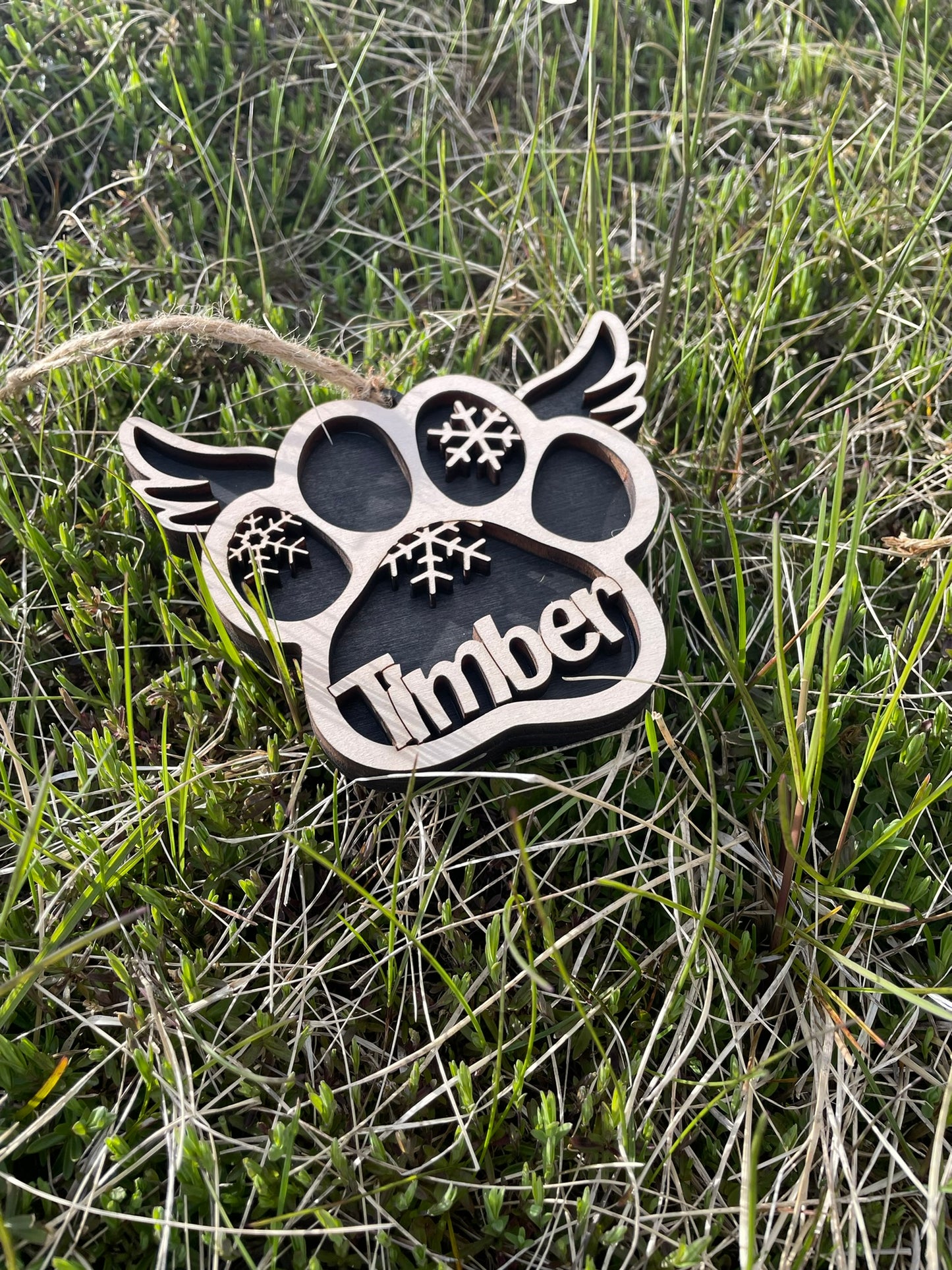 Custom Dog Paws Memorial - Ornament