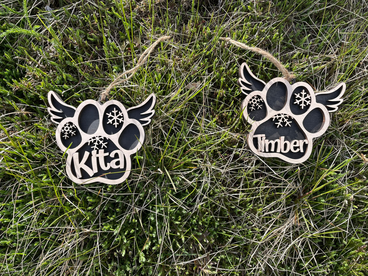 Custom Dog Paws Memorial - Ornament