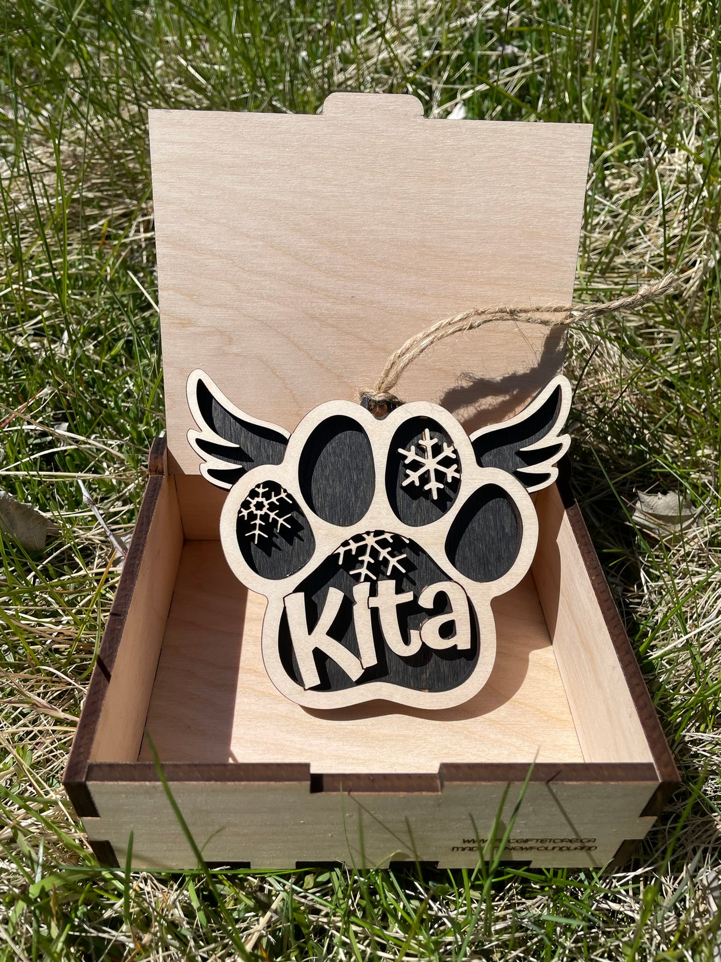 Custom Dog Paws Memorial - Ornament