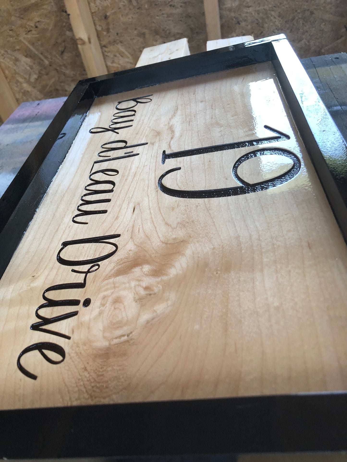 Custom Wooden House Address Sign with Frame – Personalized Street & Number Plaque for Home Décor and Outdoor Display