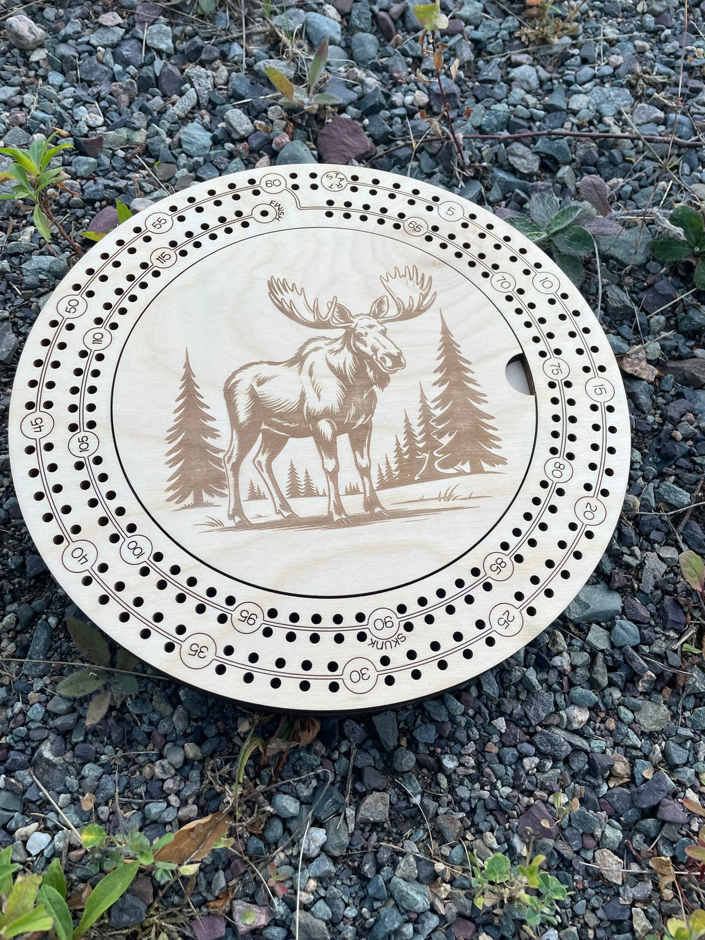 Handcrafted 9 Inch Two Player Cribbage Board with Storage | Wooden Travel Game by F&C Gift Store