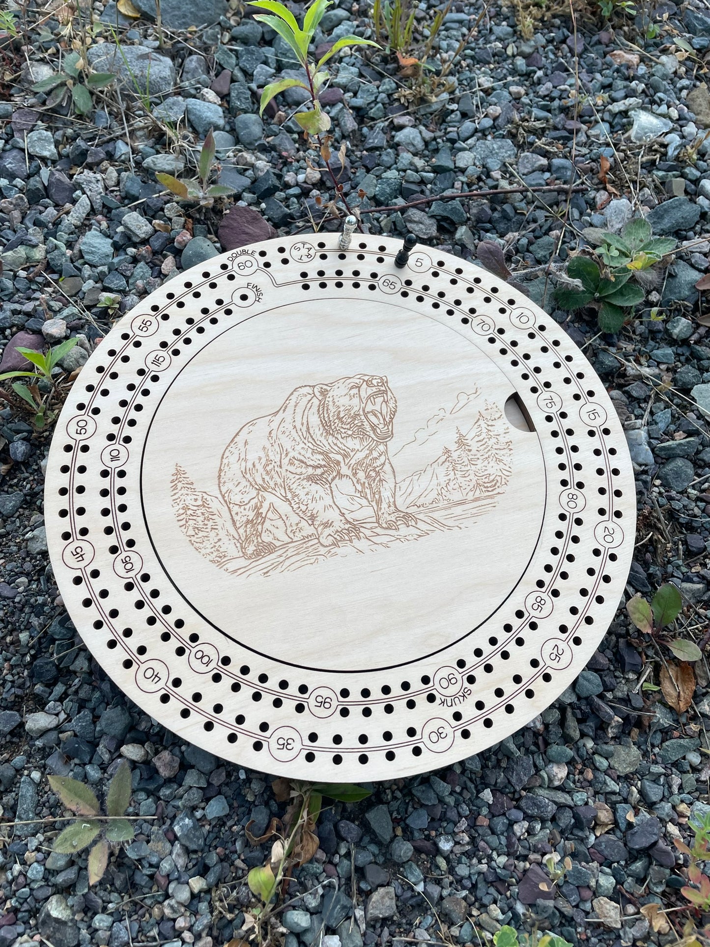 Handcrafted 9 Inch Two Player Cribbage Board with Storage | Wooden Travel Game by F&C Gift Store