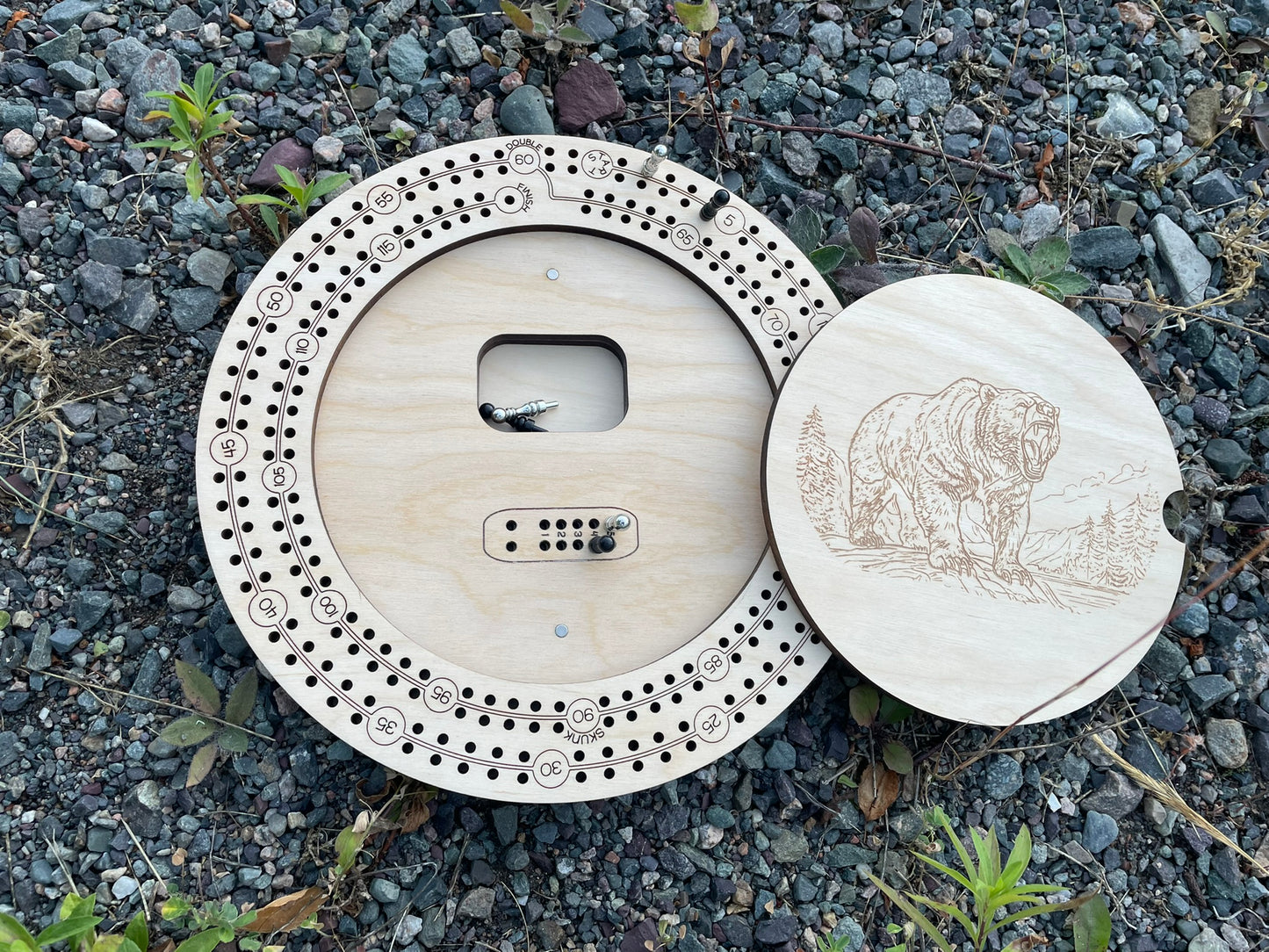 Handcrafted 9 Inch Two Player Cribbage Board with Storage | Wooden Travel Game by F&C Gift Store