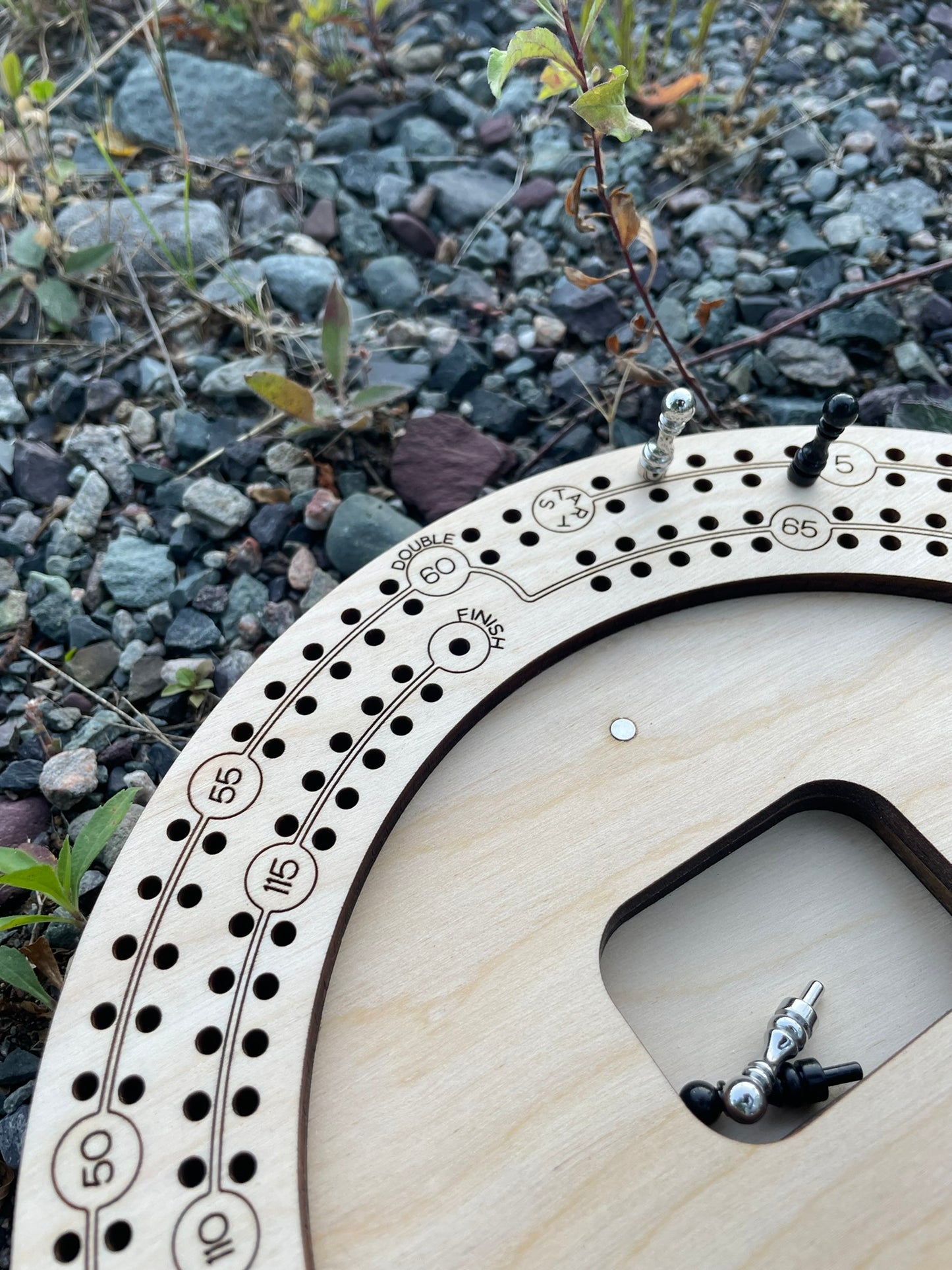 Handcrafted 9 Inch Two Player Cribbage Board with Storage | Wooden Travel Game by F&C Gift Store