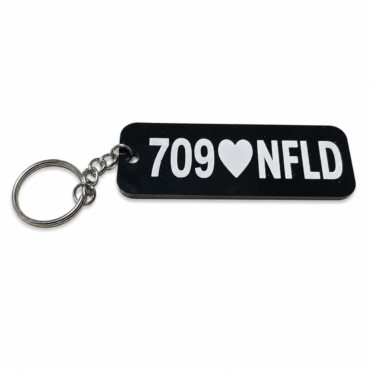 Newfoundland Acrylic Keychain | 709 NFLD & Love NFLD | Laser Engraved Souvenir | Made in Newfoundland, Canada