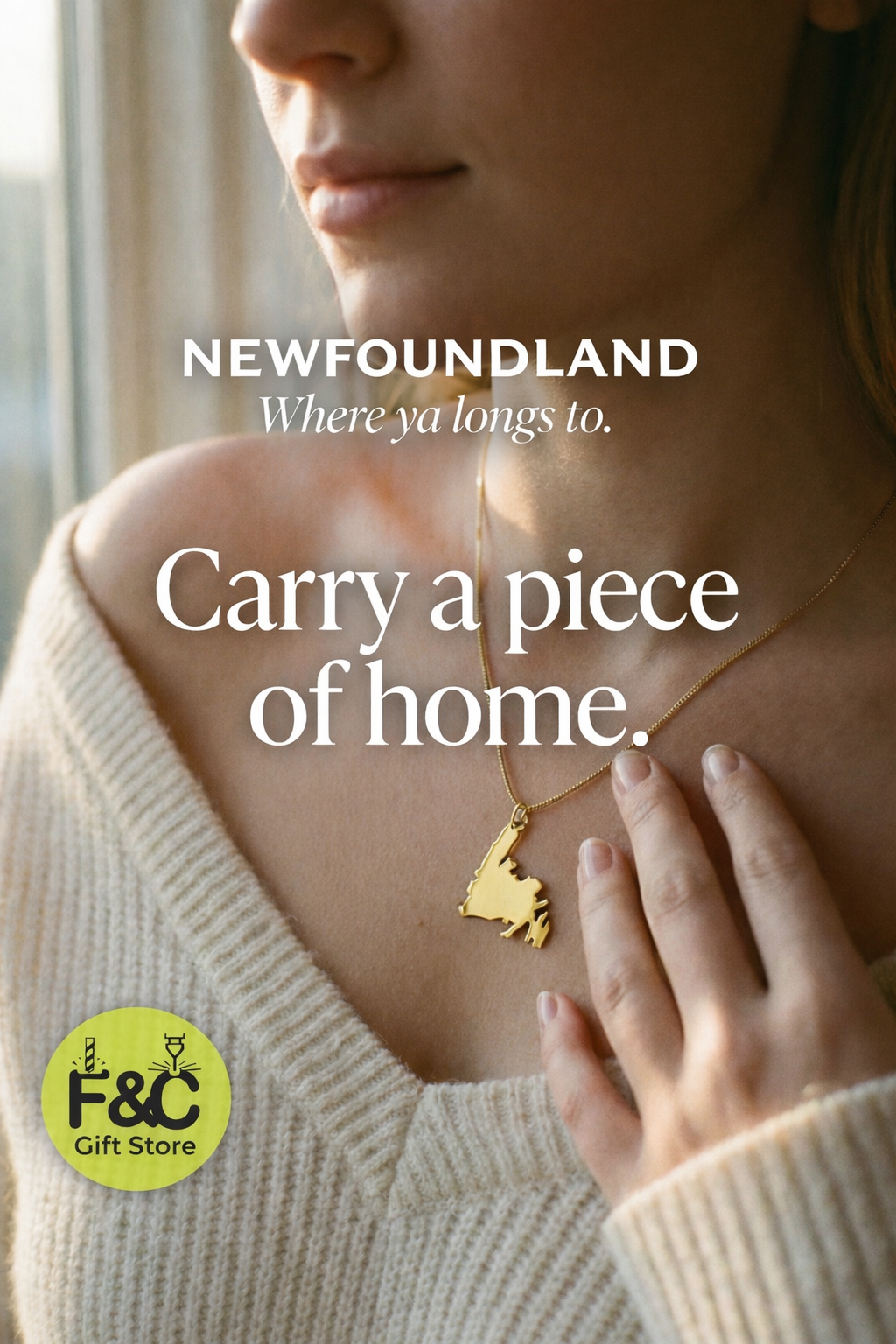 Newfoundland Map Necklace