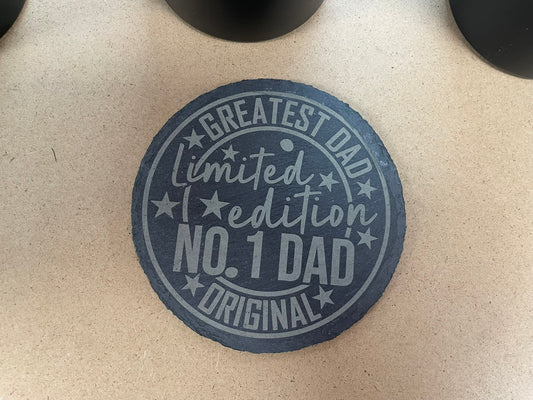 Custom Engraved Slate Coaster | Personalized Gift | Laser Engraved Drink Coaster
