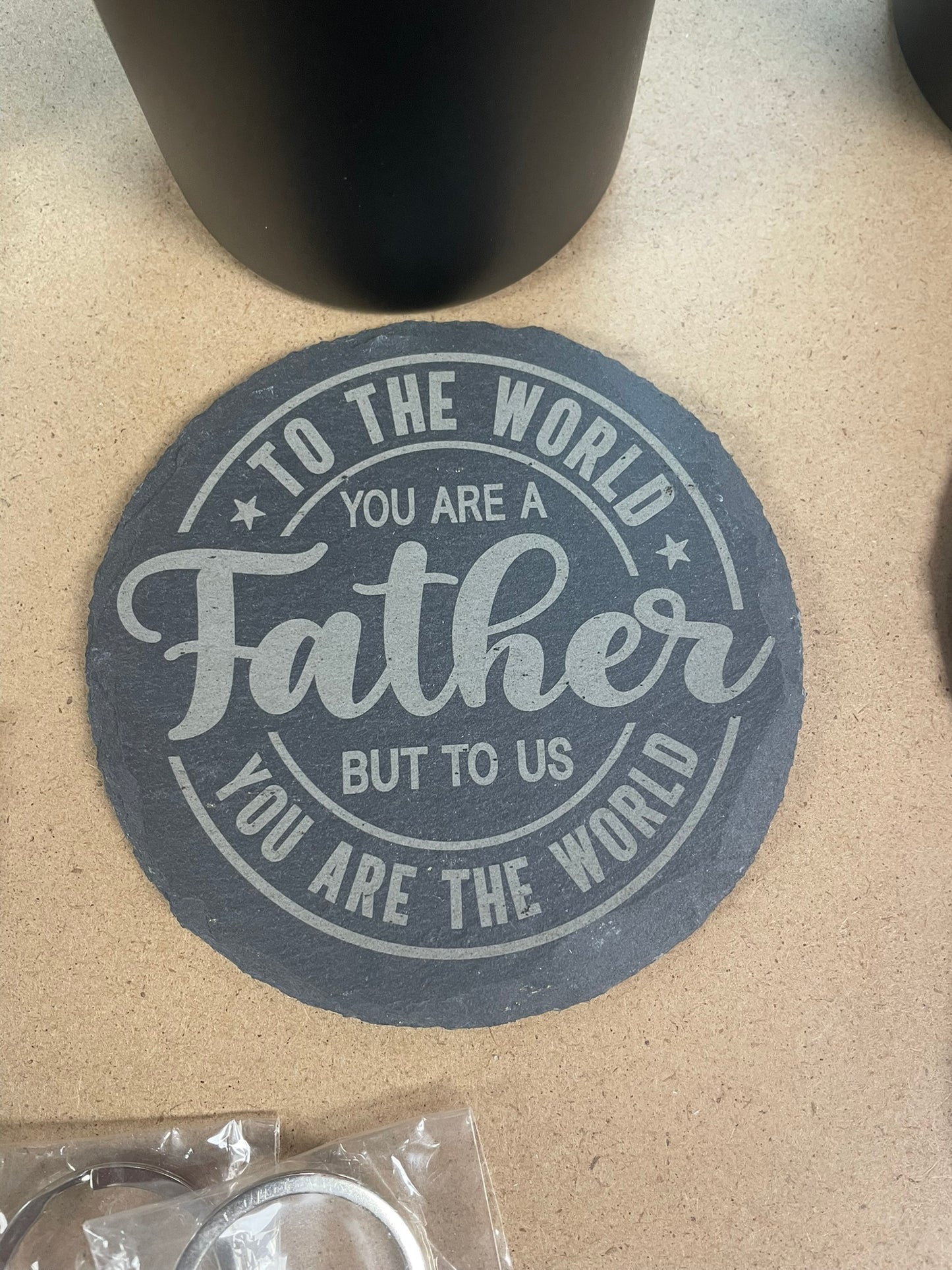 Custom Engraved Slate Coaster | Personalized Gift | Laser Engraved Drink Coaster