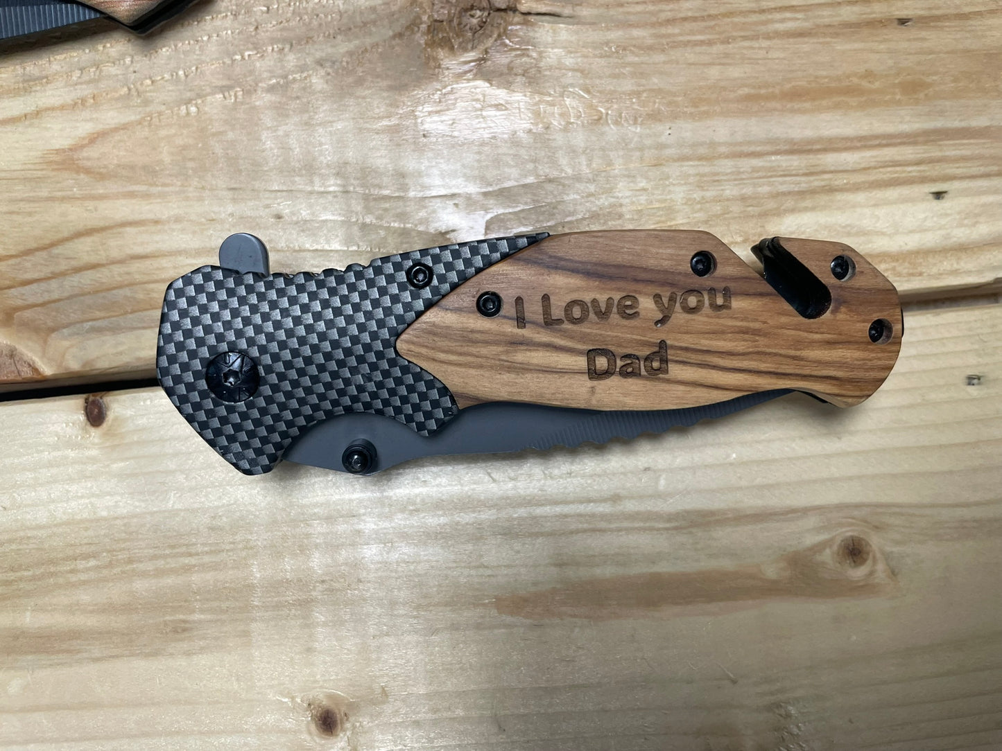 Personalized Engraved Knife Gift Set with Wooden Box