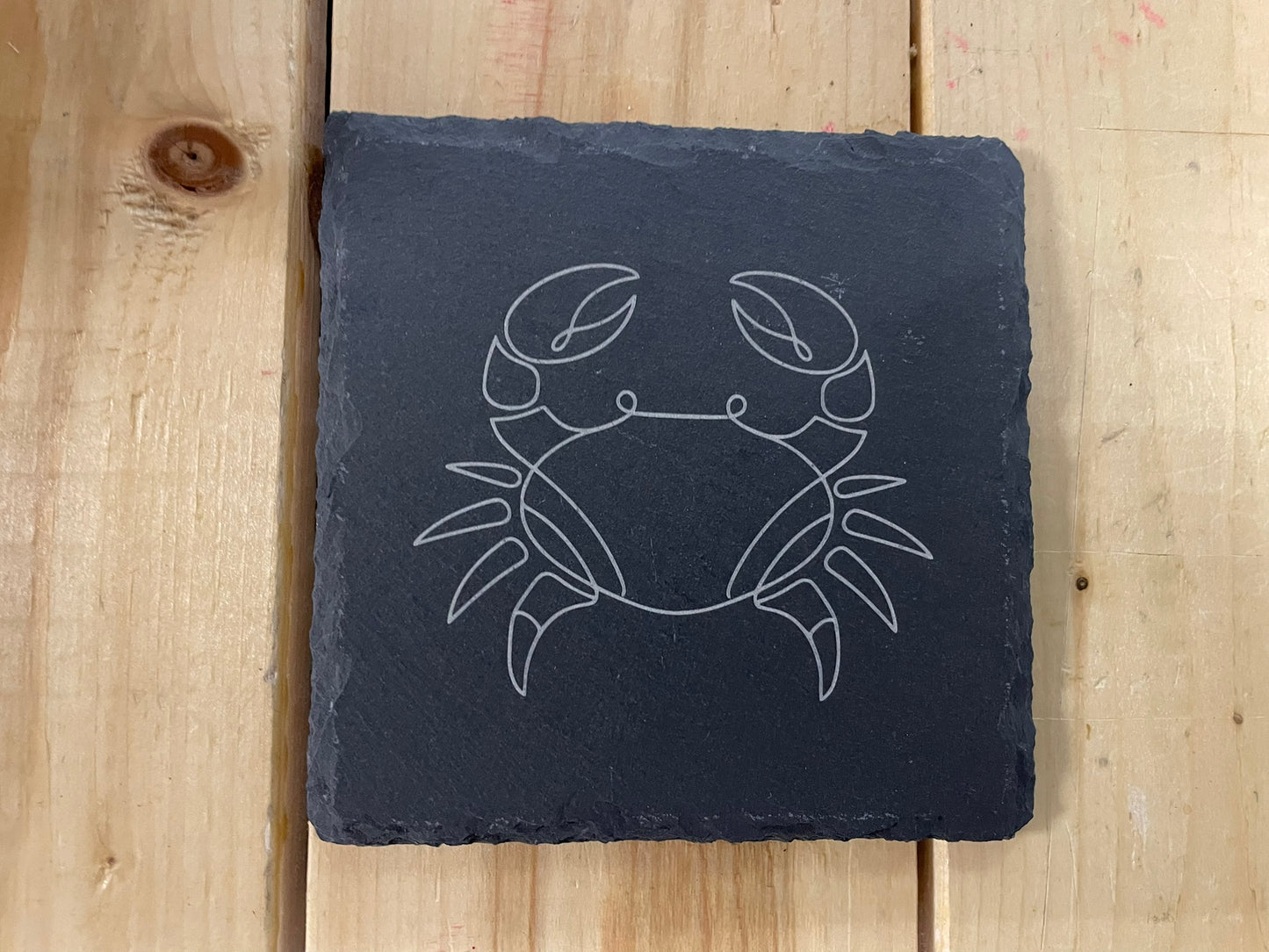 4" Engraved Slate Zodiac Coaster – Minimalist Astrology Design
