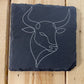 4" Engraved Slate Zodiac Coaster – Minimalist Astrology Design