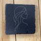4" Engraved Slate Zodiac Coaster – Minimalist Astrology Design