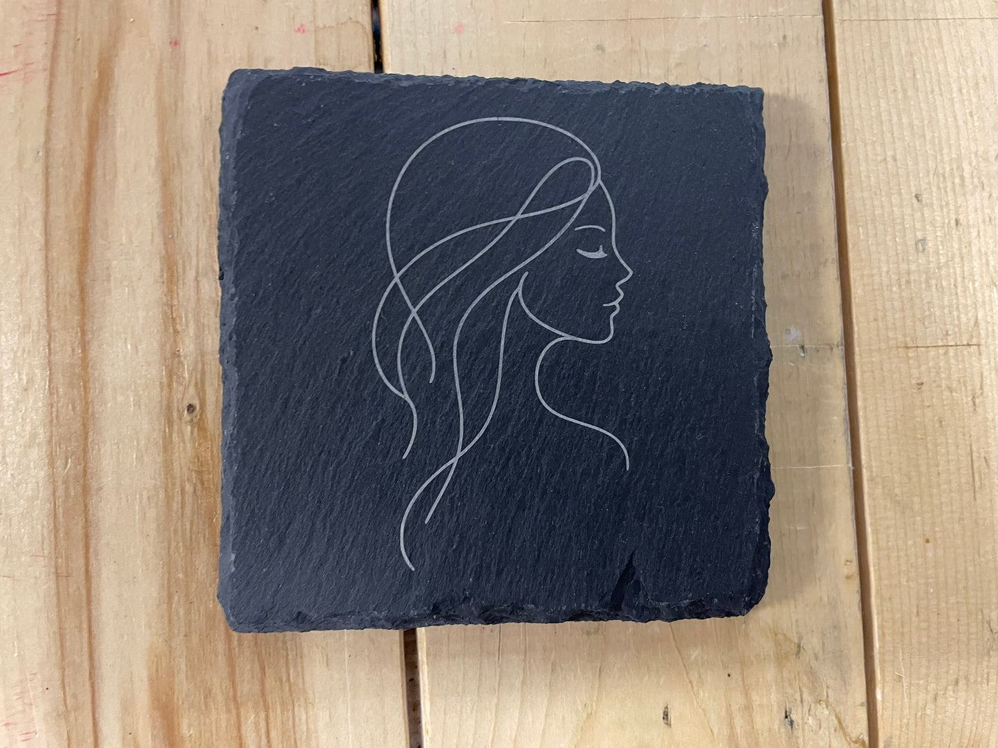 4" Engraved Slate Zodiac Coaster – Minimalist Astrology Design