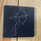 4" Engraved Slate Zodiac Coaster – Minimalist Astrology Design