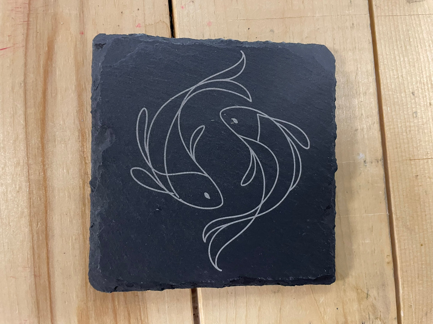 4" Engraved Slate Zodiac Coaster – Minimalist Astrology Design