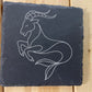 4" Engraved Slate Zodiac Coaster – Minimalist Astrology Design