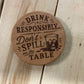 Funny Wooden Drink Coaster – 3.5" Laser Engraved Hardwood Coaster