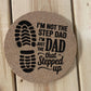 Step Dad Gift Set – Engraved Flask & Matching Cork Coaster | "I'm Not the Step Dad, I'm the Dad That Stepped Up