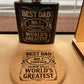 Best Dad Gift Set | Engraved Flask & Cork Coaster | Father's Day Gift for Dad | World's Greatest Dad