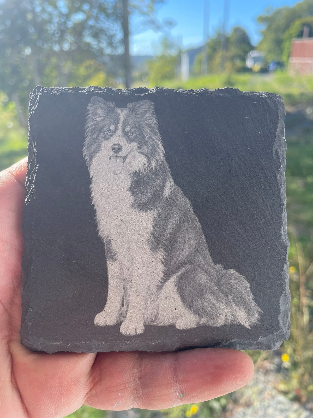 Personalized Photo Engraved Slate – Custom Pet Portrait & Memorial Gift