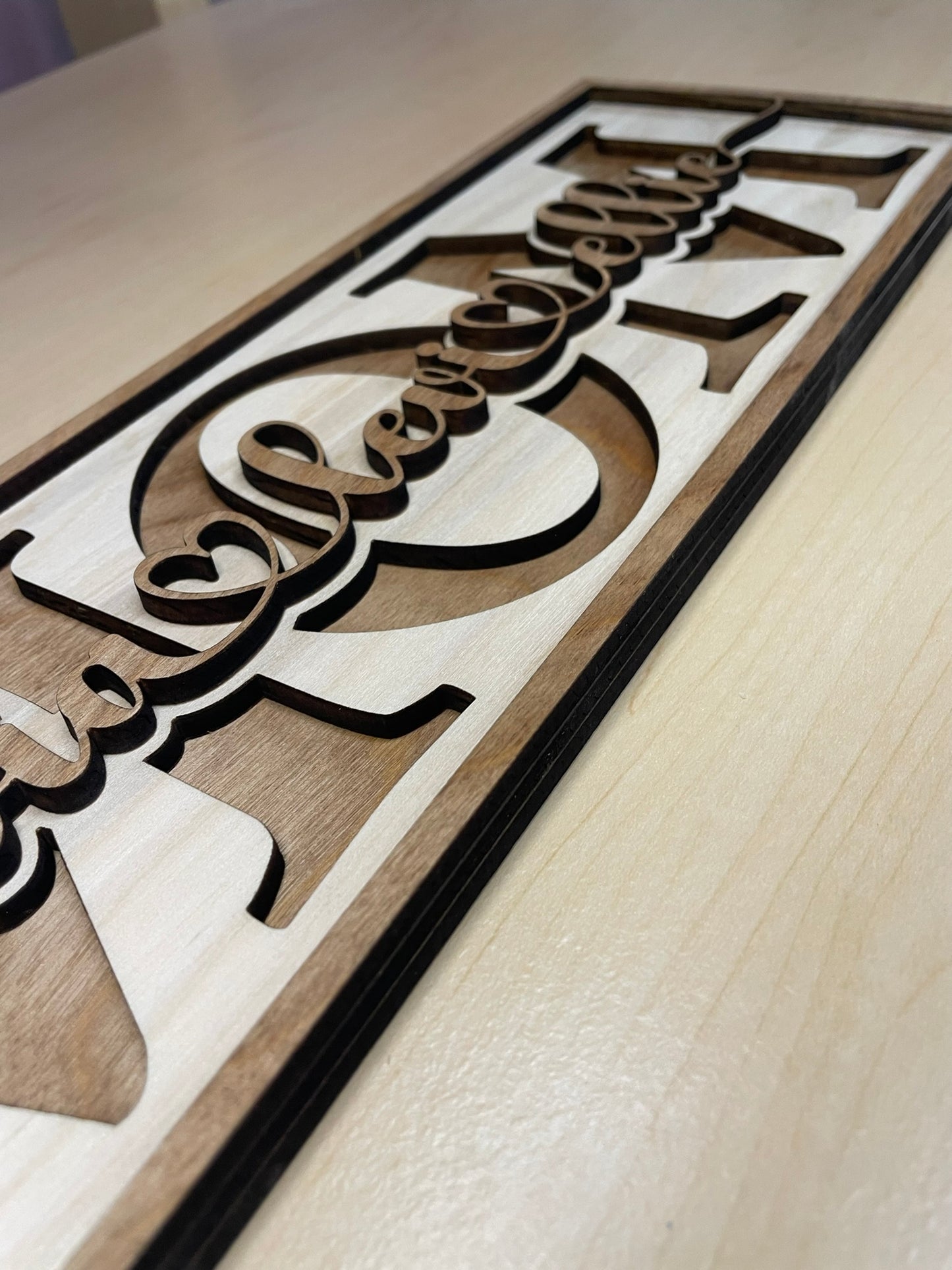 Personalized Wooden Mom sign with children name