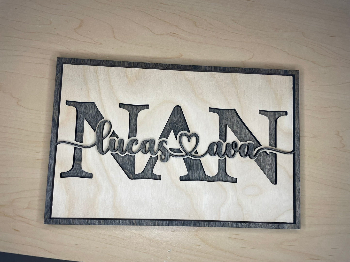Personalized Wooden Mom sign with children name