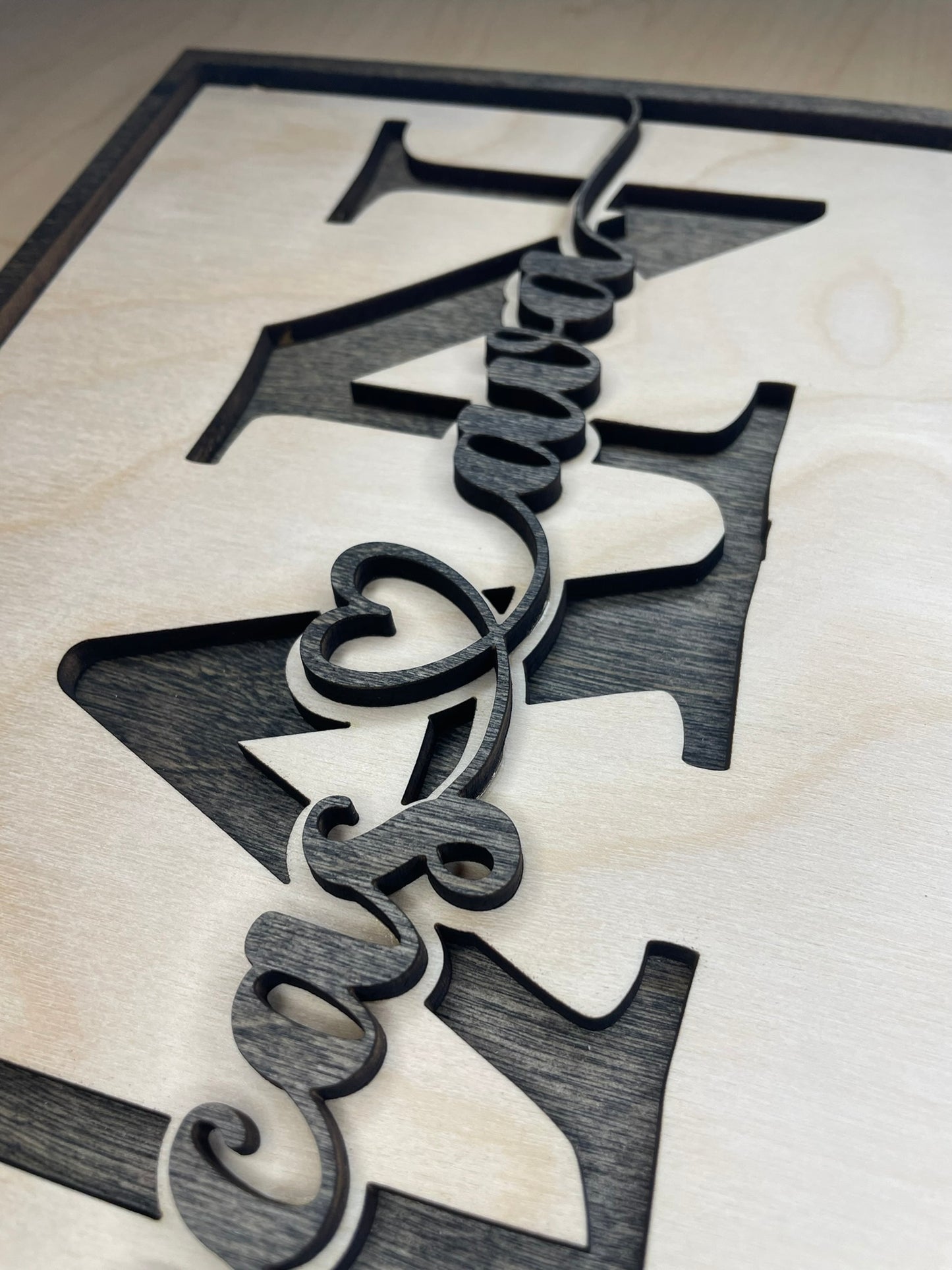 Personalized Wooden Mom sign with children name