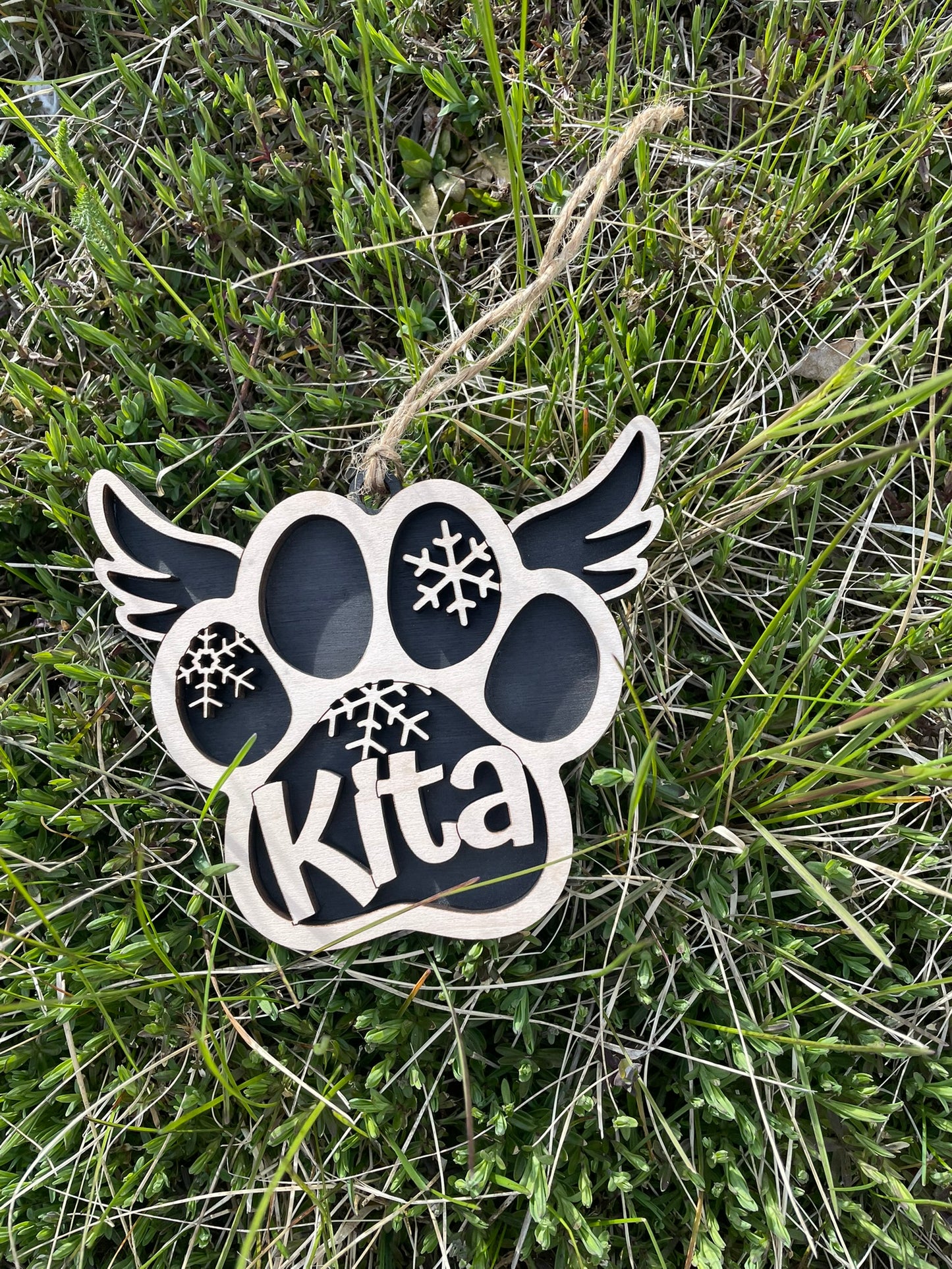 Custom Dog Paws Memorial - Ornament