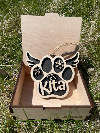 Custom Dog Paws Memorial - Ornament