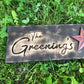 Custom Outdoor Wooden Hanging Sign – Personalized Family or Business Name