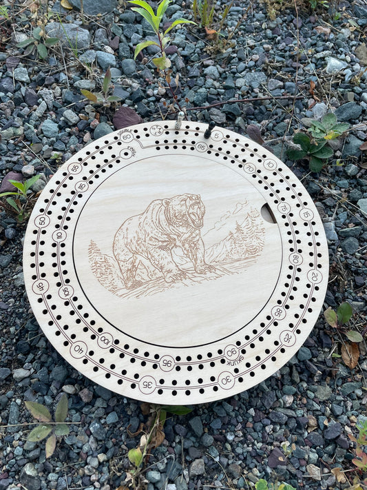 Handcrafted 9 Inch Two Player Cribbage Board with Storage | Wooden Travel Game by F&C Gift Store