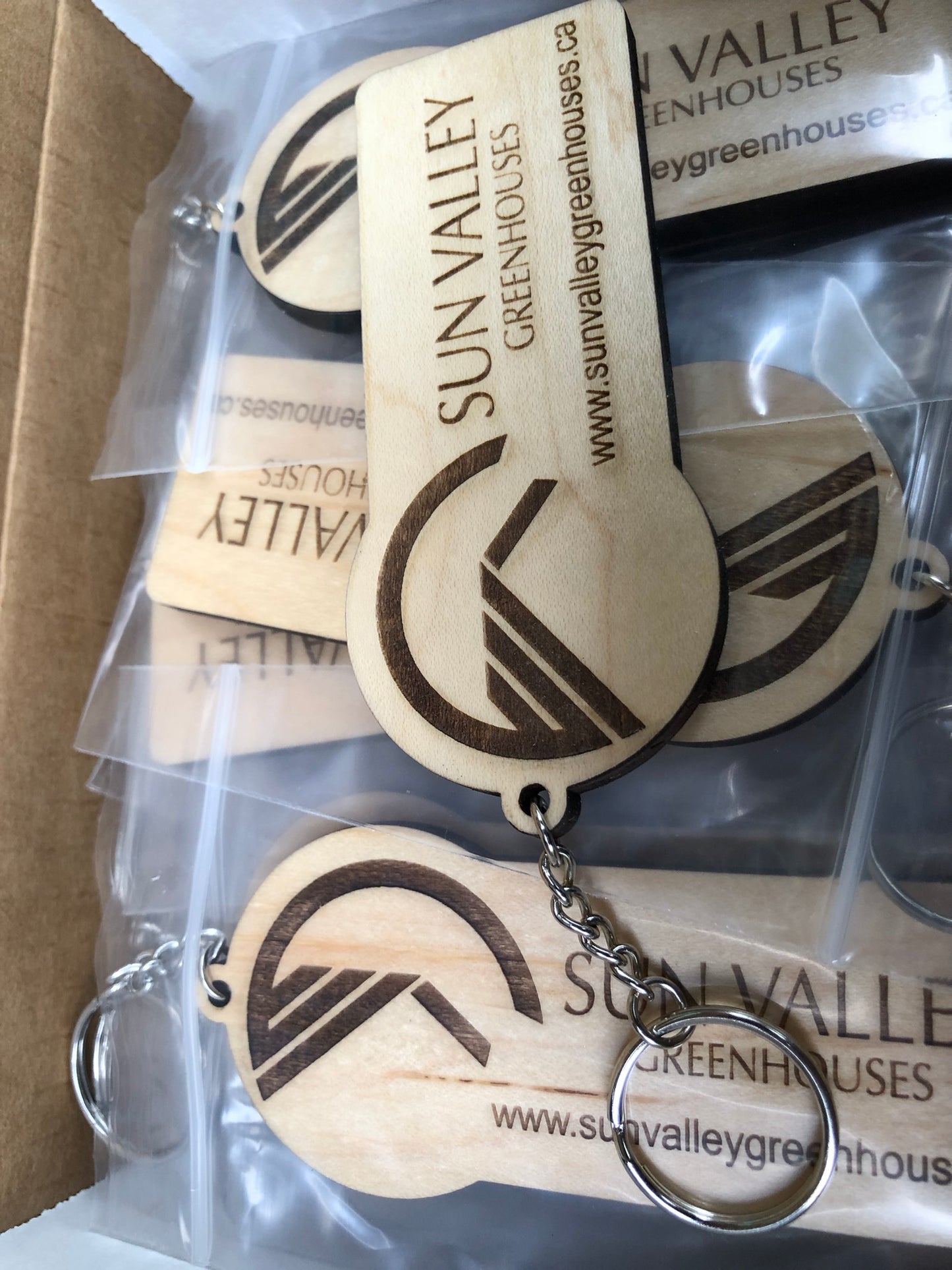 Custom Laser-Engraved Wooden Business Card Keychain