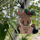 Hand-Painted “Merry Moose-Mas” Wooden Ornament , Handmade Plywood Christmas Decoration