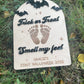Trick or Treat Baby Footprint Halloween Sign