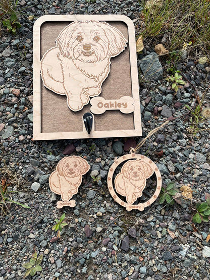 Custom Pet Portrait – Ornament, Leash Holder, or Fridge Magnet