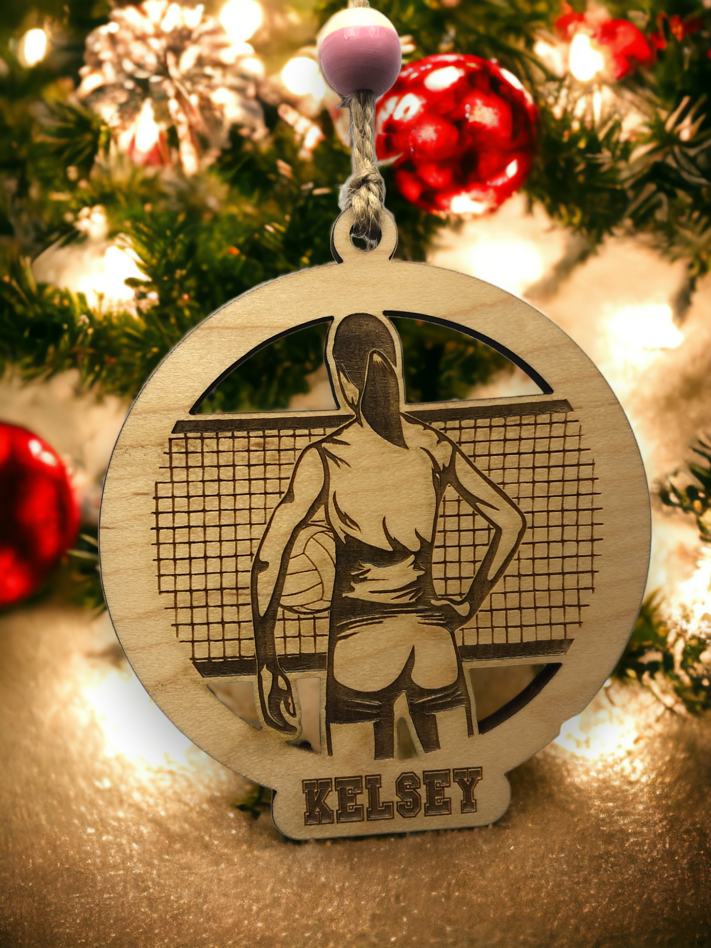 Custom Engraved Name volleyball player Ornament