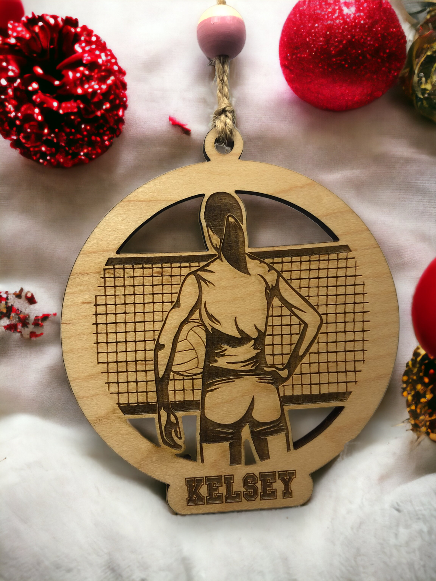 Custom Engraved Name volleyball player Ornament