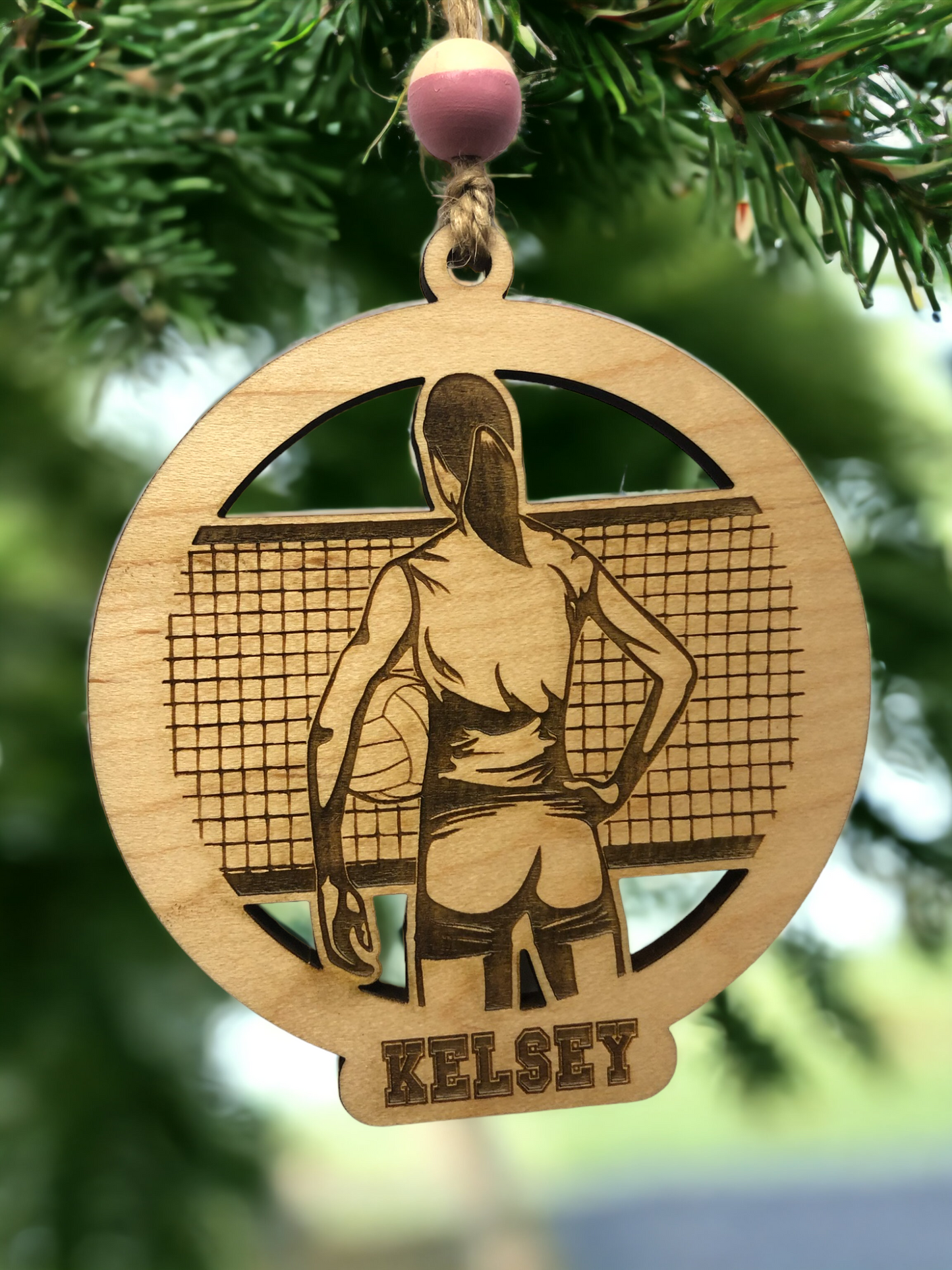 Custom Engraved Name volleyball player Ornament