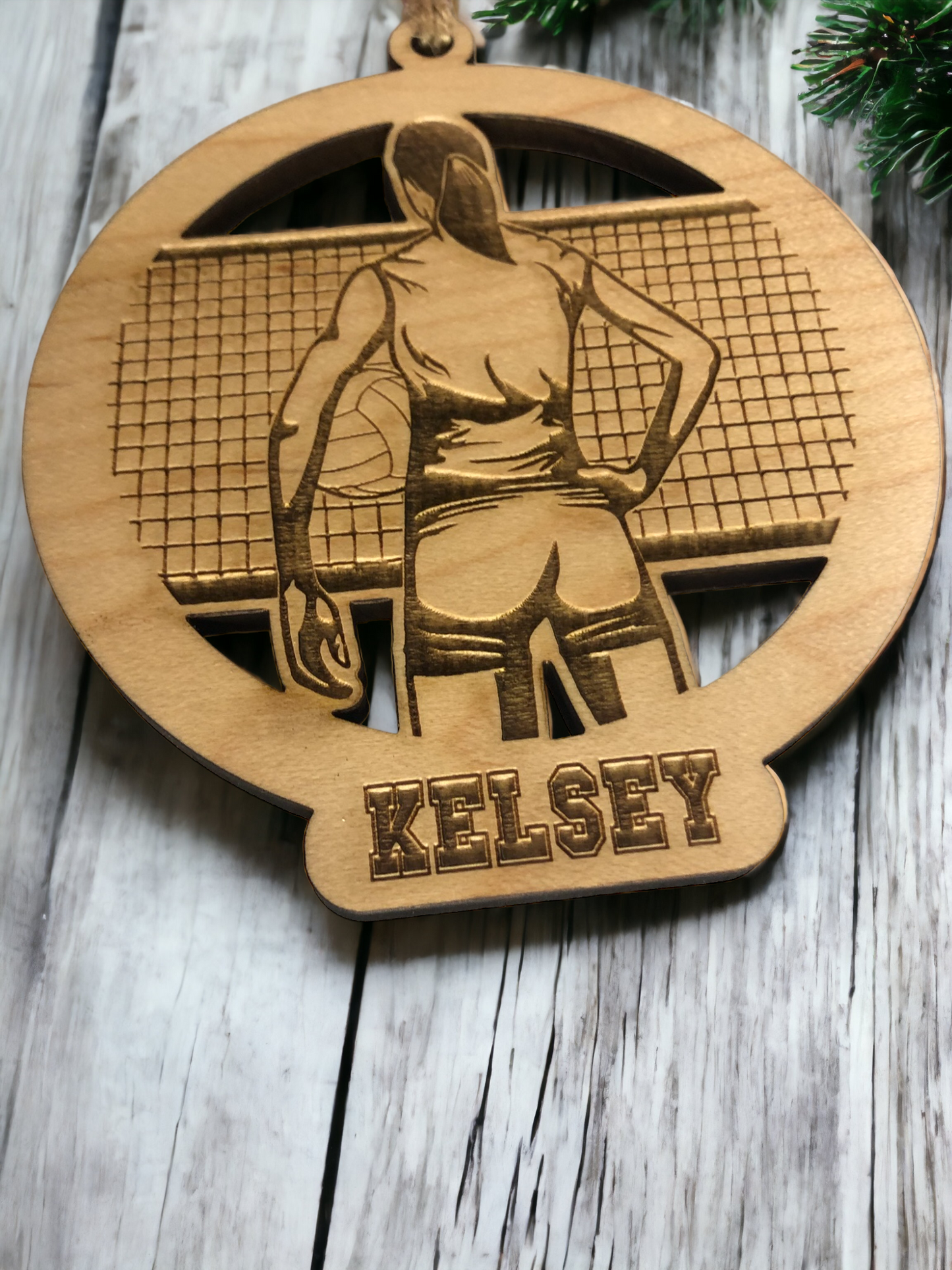 Custom Engraved Name volleyball player Ornament