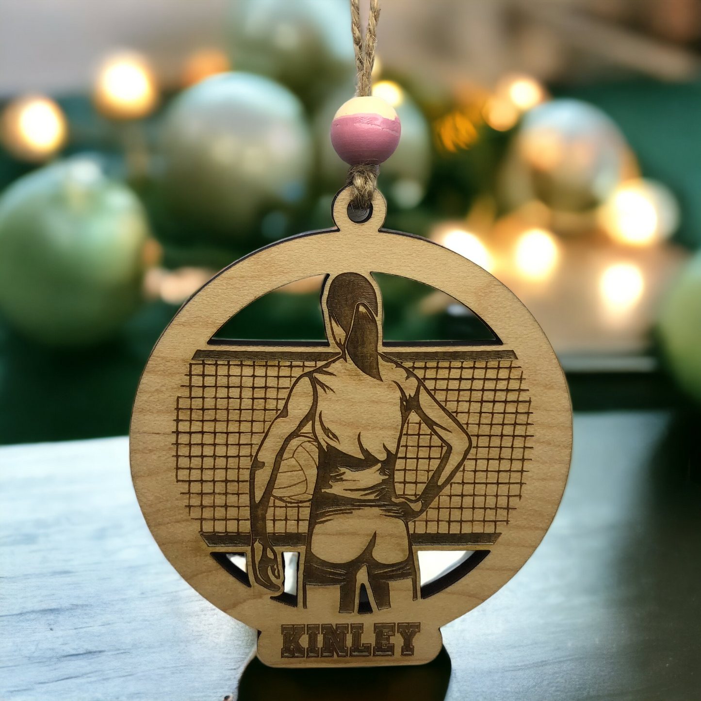 Custom Engraved Name volleyball player Ornament