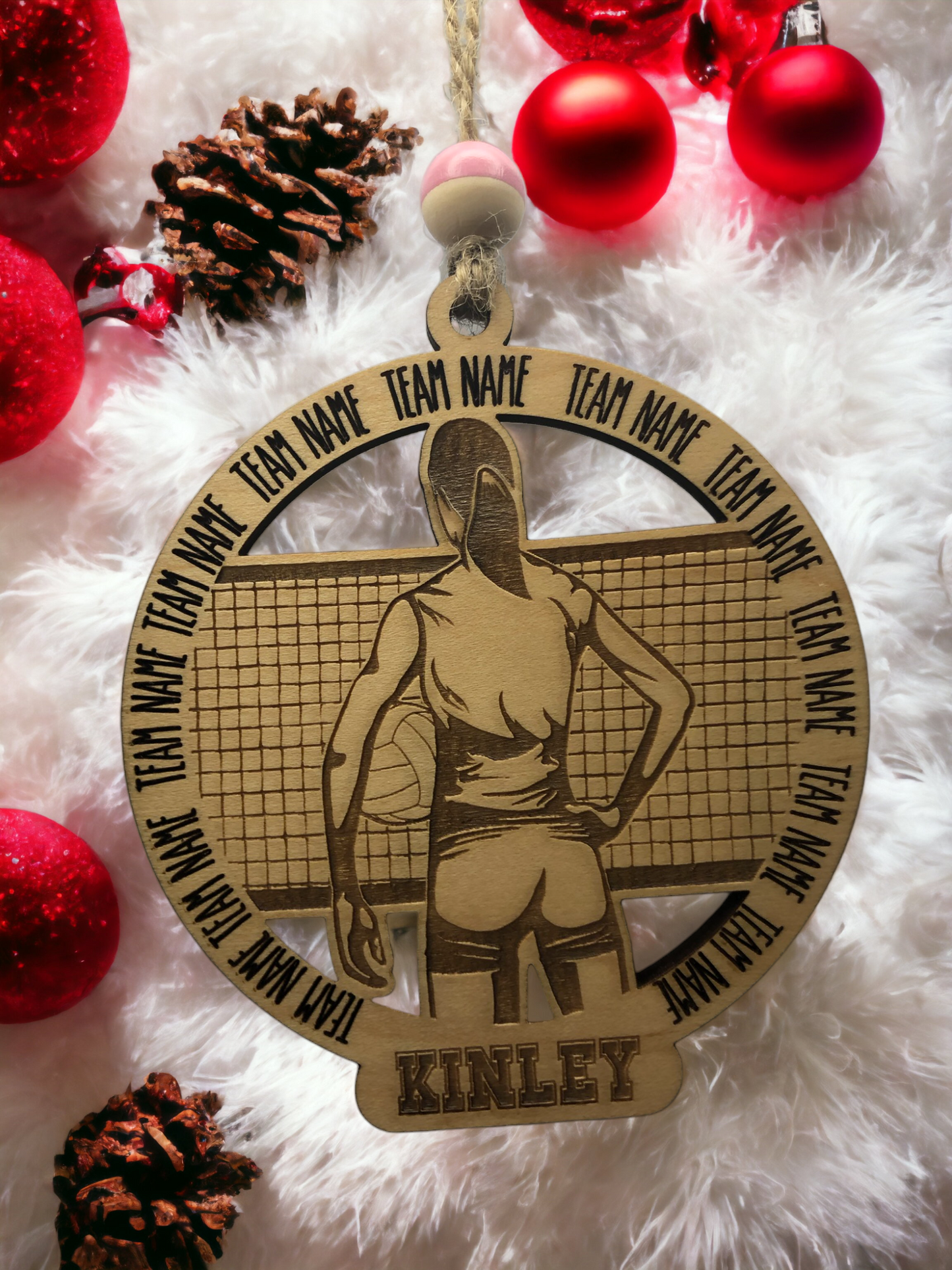 Custom Engraved Name volleyball player Ornament