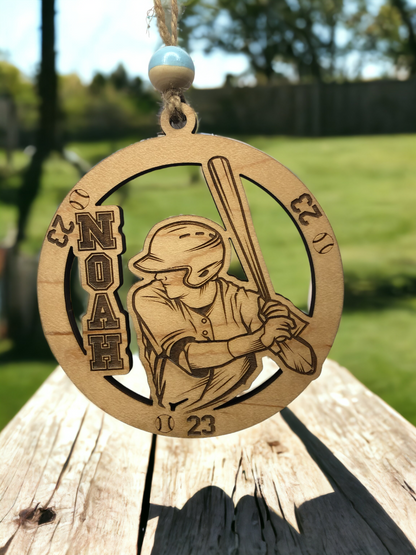 Custom Wooden Baseball Ornaments