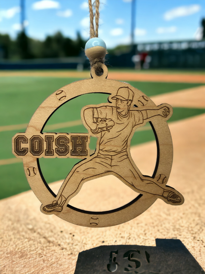 Custom Wooden Baseball Ornaments