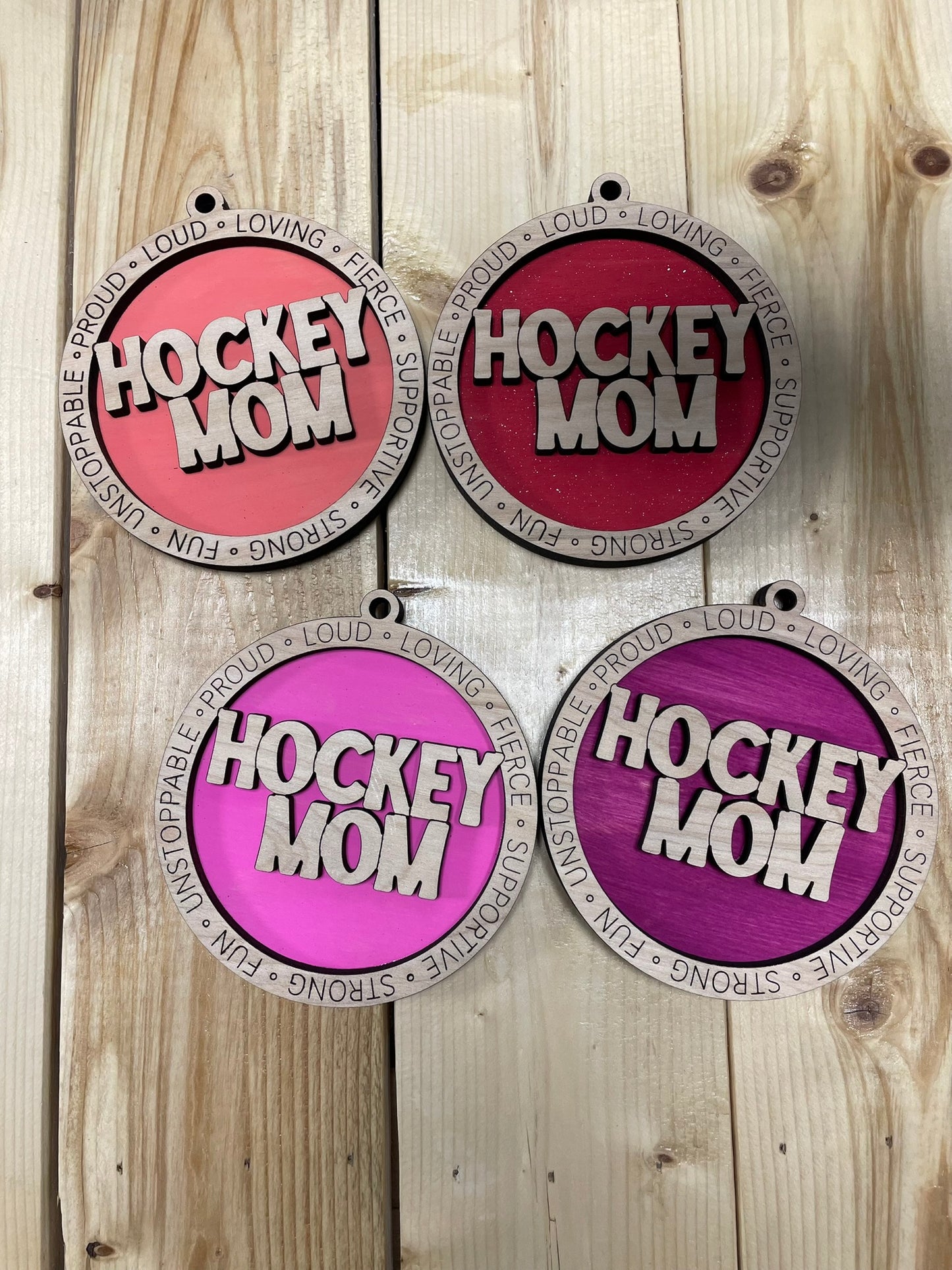 Hockey Family Wooden Ornament – Mom, Dad, Nan or Pop