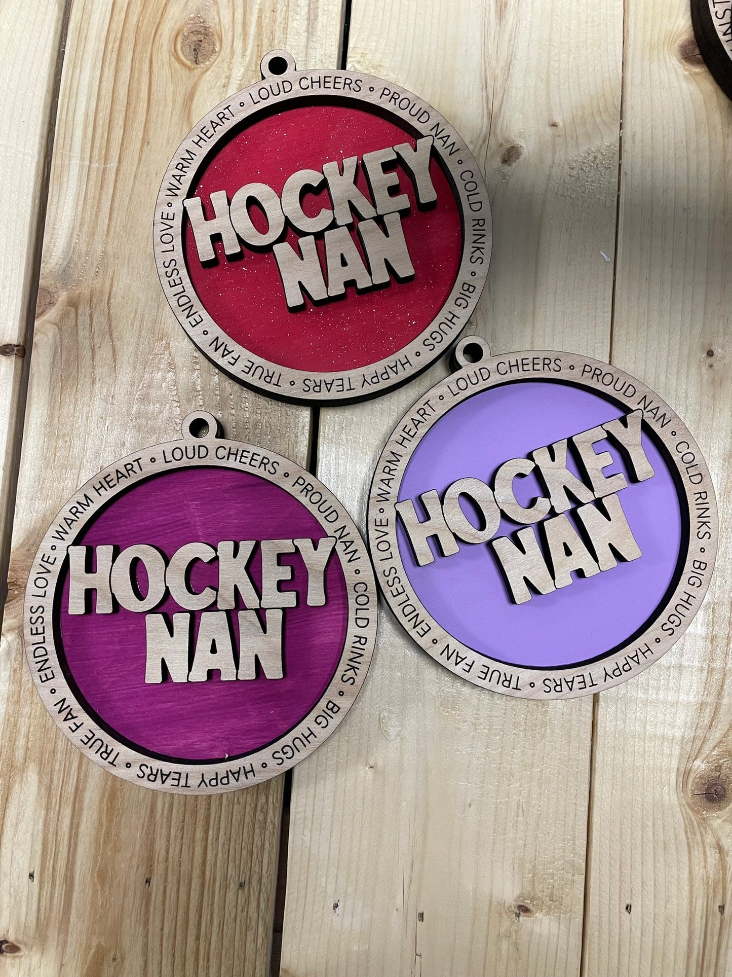 Hockey Family Wooden Ornament – Mom, Dad, Nan or Pop