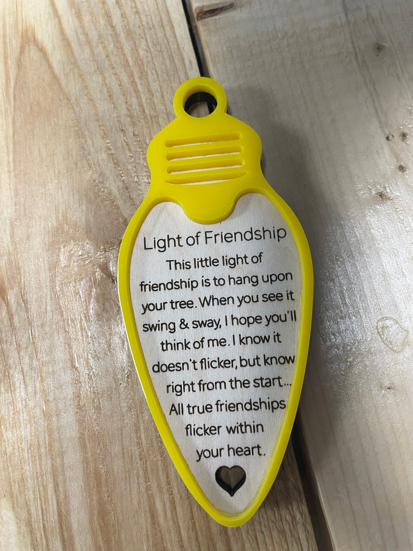 Light of Friendship Christmas Ornament – Wood & Acrylic